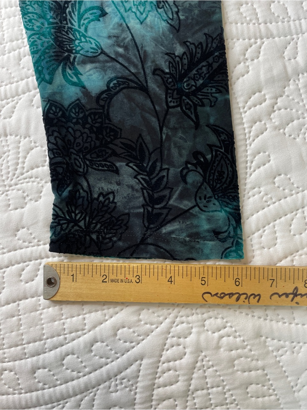 Rod & Ali Teal & Black Floral Velvet-Print Scoop Neck Top - Picture 14 of 15
